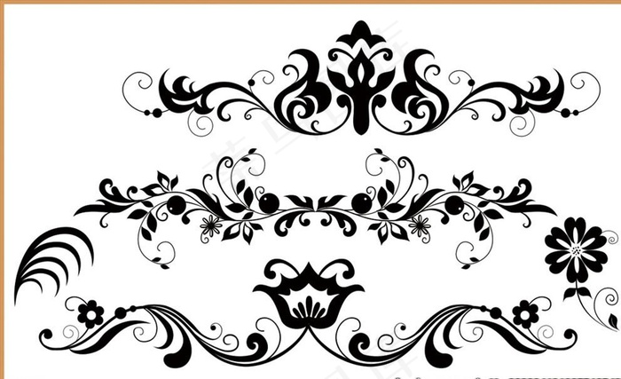 藤蔓树叶植物花纹图片cdr矢量模版下载