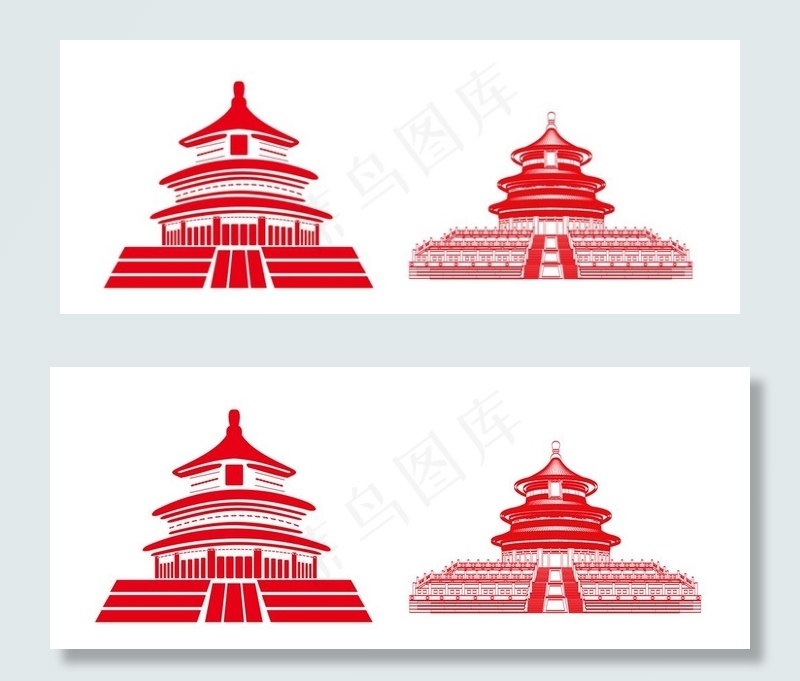 矢量天坛剪影图片cdr矢量模版下载