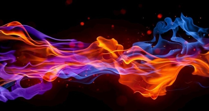 红蓝火焰交汇图片