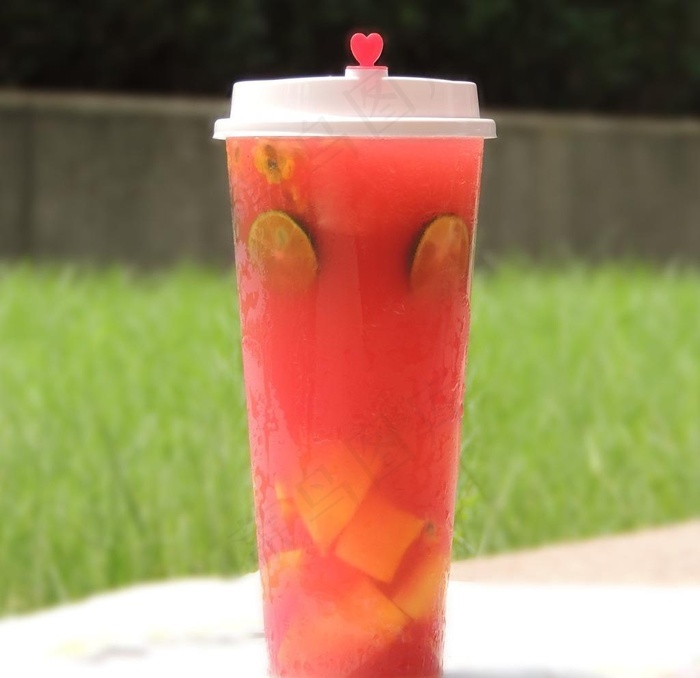 西瓜果粒茶图片