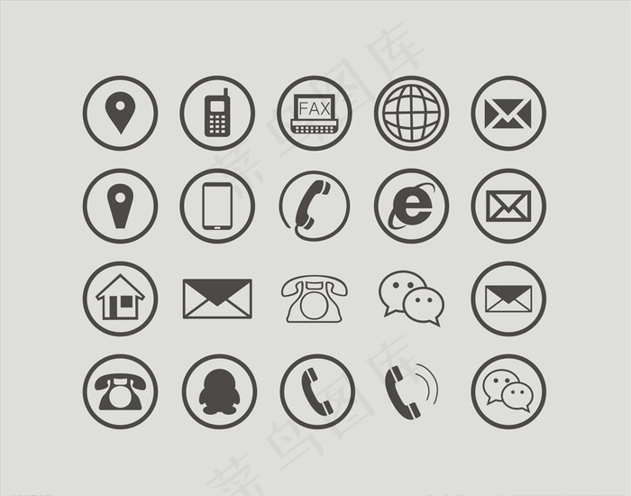 设计素材 名片电话邮件图标图片ai矢量模版下载