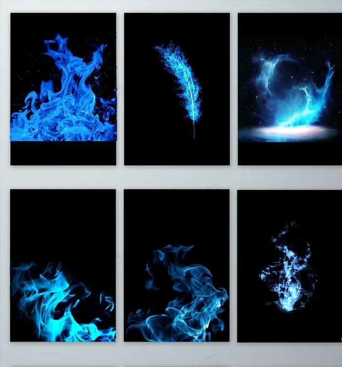 蓝色火焰效果元素图片