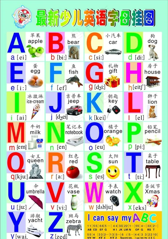 幼儿字母表 高清图片