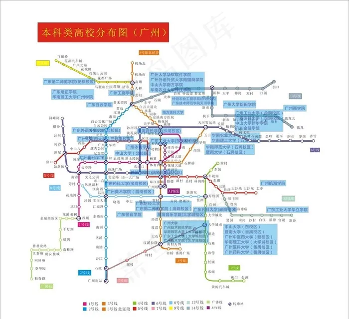 最新广州地铁图高校分布图图片