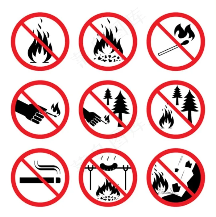 注意防火安全标示图片