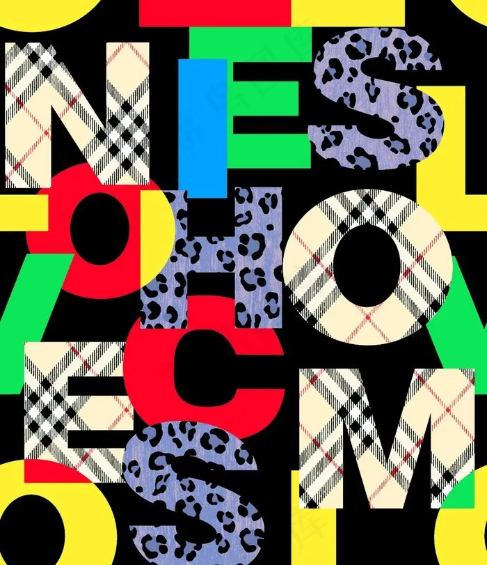 字母卡通动物米奇印花图片