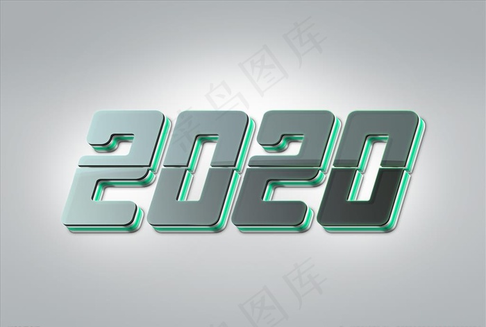 新年立体字2020立体字艺图片psd模版下载