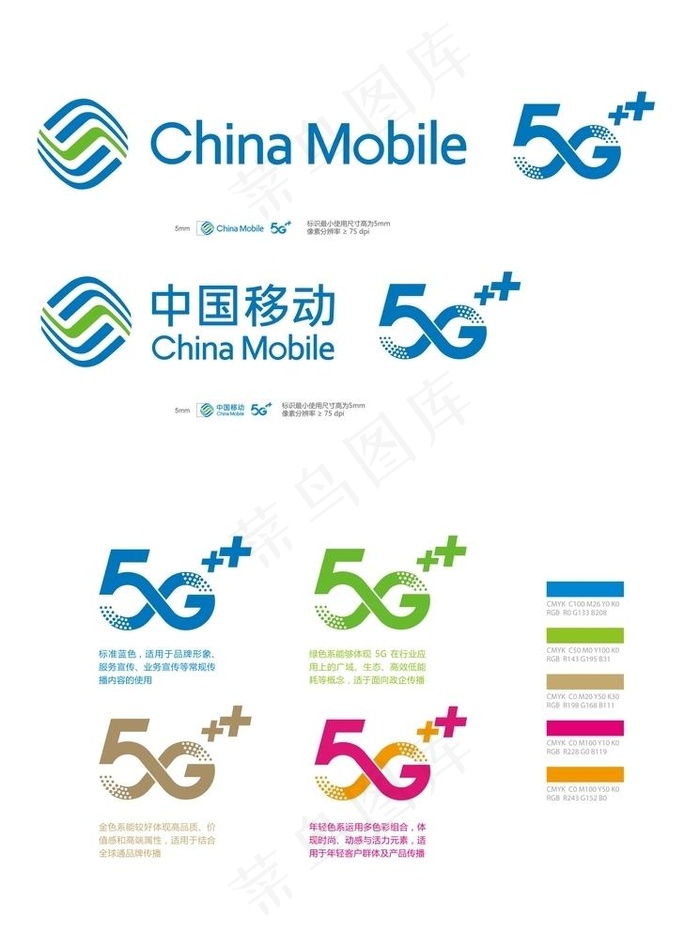 中国移动新5g标志logo图片cdr矢量模版下载