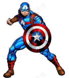 美国队长持盾psd模版下载