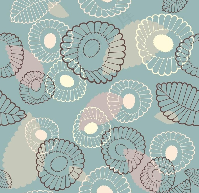 矢量树叶花纹线条背景底纹图片ai矢量模版下载