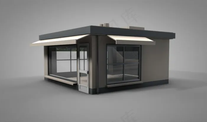 C4D 模型 像素店铺房子图片