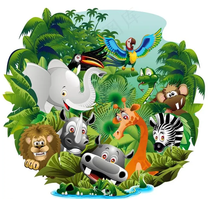 丛林动物世界图片