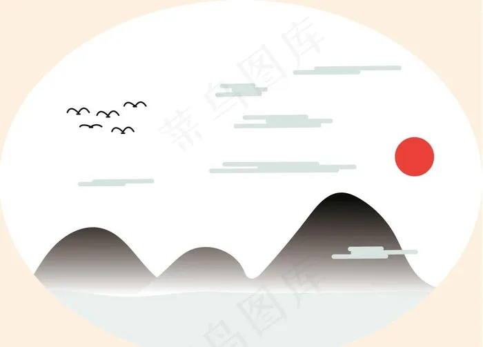 矢量山水图片ai矢量模版下载