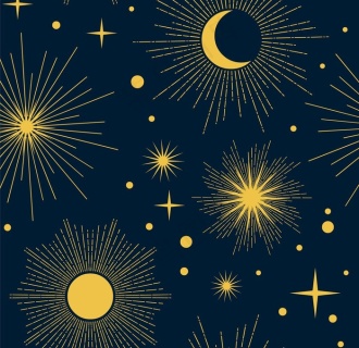 太阳星星月亮装饰epsai矢量模版下载