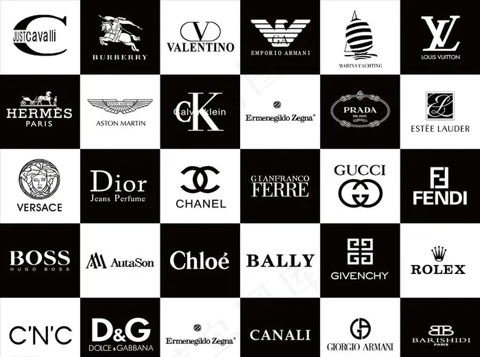 奢侈品logo墙图片
