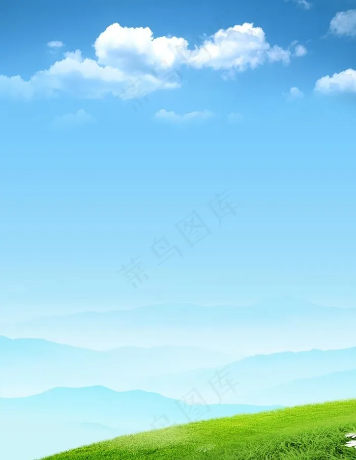 蓝天草地背景图片