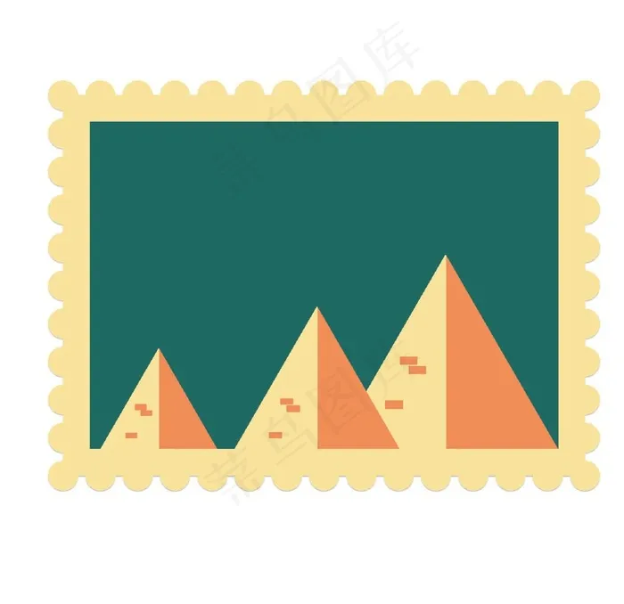金字塔黄色邮票图片
