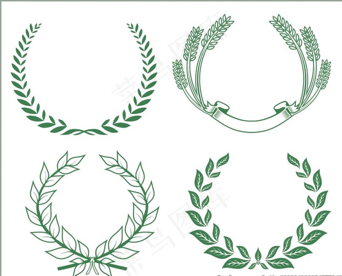 麦穗花纹小麦金色麦穗图片cdr矢量模版下载