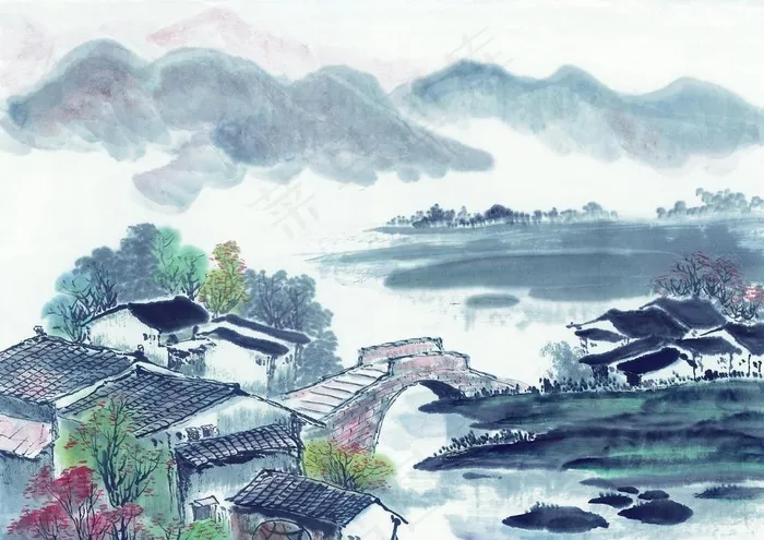 中国国画篇-山河图片