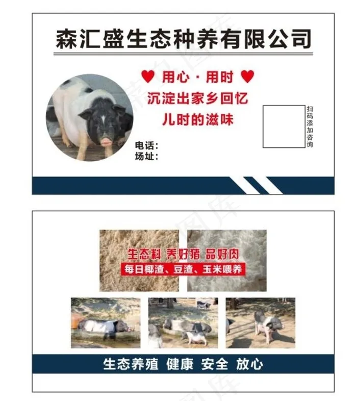养猪场 养殖场  出售猪 名片图片