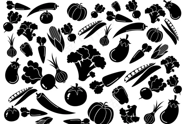 蔬菜剪影矢量图图片epsai矢量模版下载