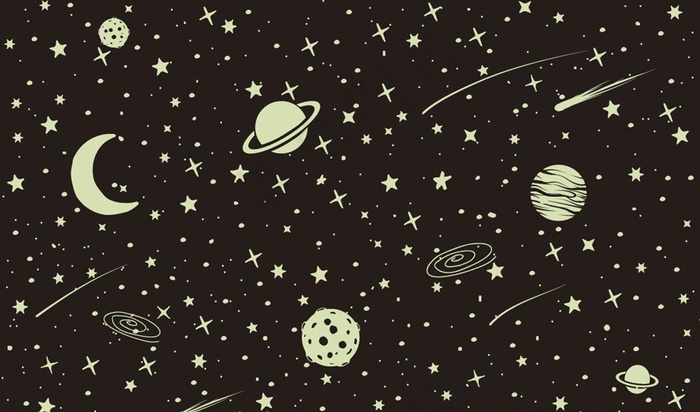 黑色宇宙星空卡通矢量素材图片ai矢量模版下载