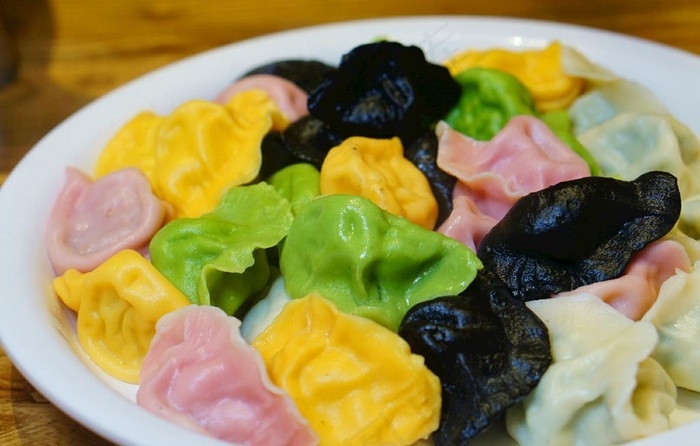 全家福水饺海鲜饺子彩色饺子图片