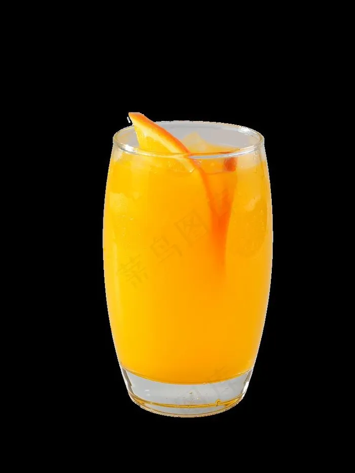 玻璃杯里的橙汁图片
