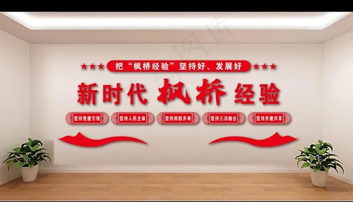 新时代枫桥经验图片psd模版下载