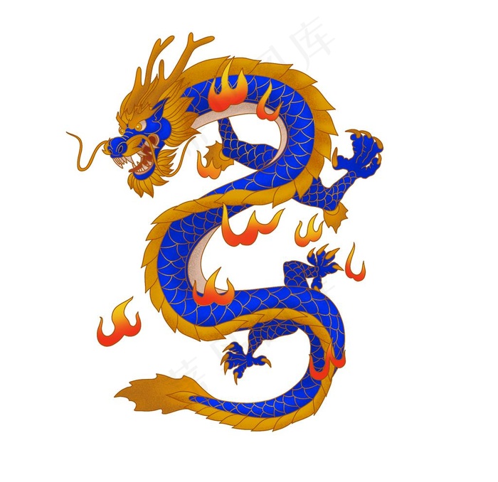 龙手绘龙彩色龙中国龙水图片