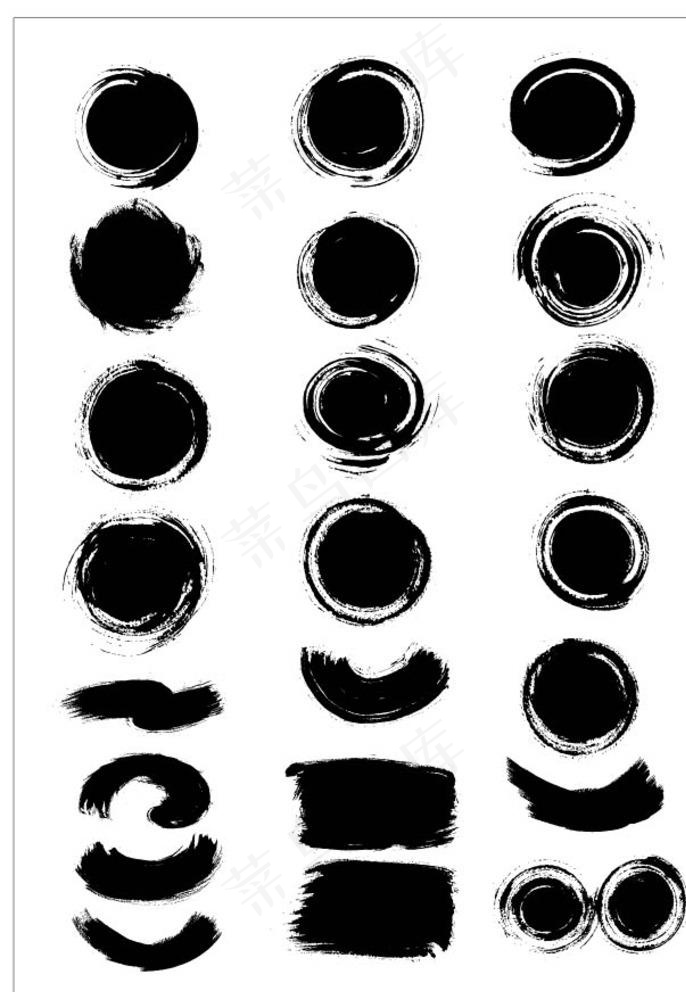 毛笔笔刷下载圆形矢量图设计图片ai矢量模版下载