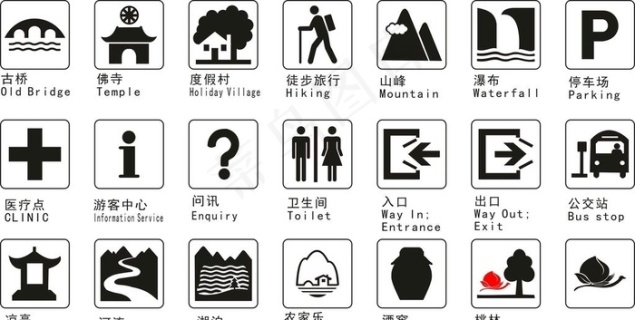 交通旅游标志图片cdr矢量模版下载