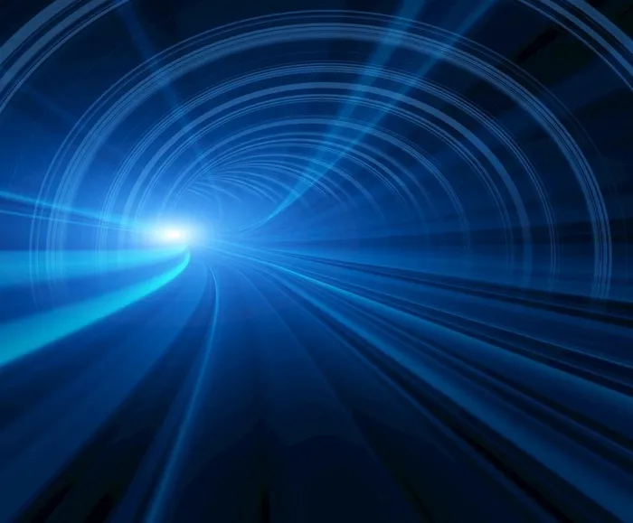 蓝色科技感动感时光隧道背景图片