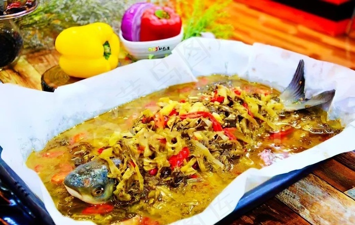 纸包鱼烤鱼摄影作品烧烤图片