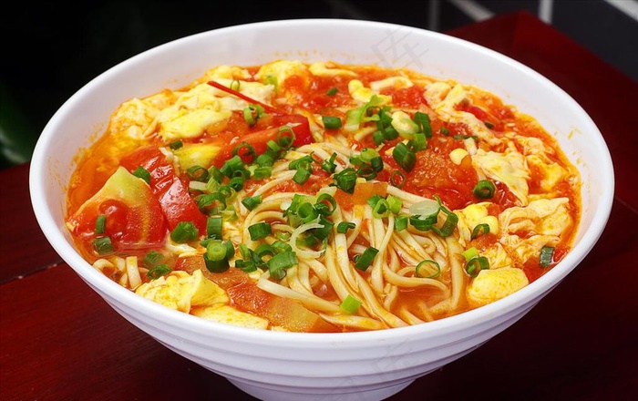 番茄鸡蛋汤面图片 - 菜鸟图库