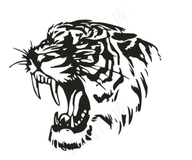 虎头线描矢量图片ai矢量模版下载