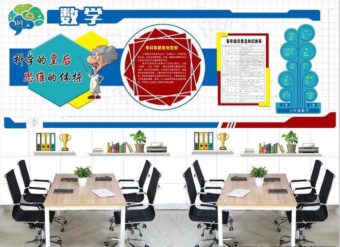 数学办公室文化墙图片14598x11055dpi72psd模版下载
