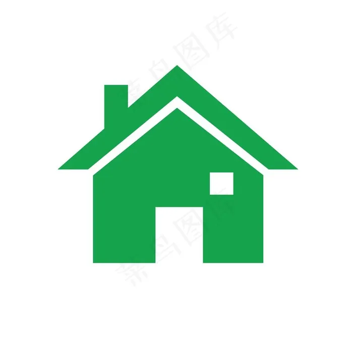 矢量绿色房子图标图片
