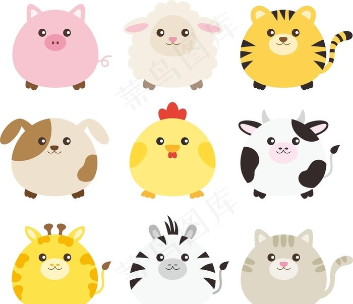 可爱卡通动物图片cdr矢量模版下载
