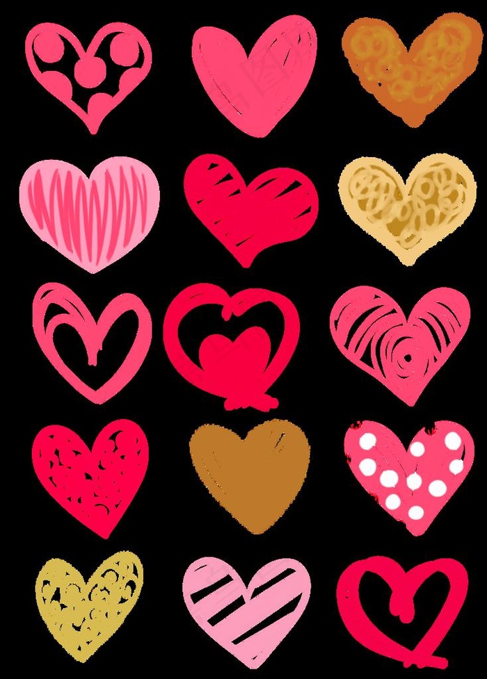 桃心矢量图图片psd模版下载