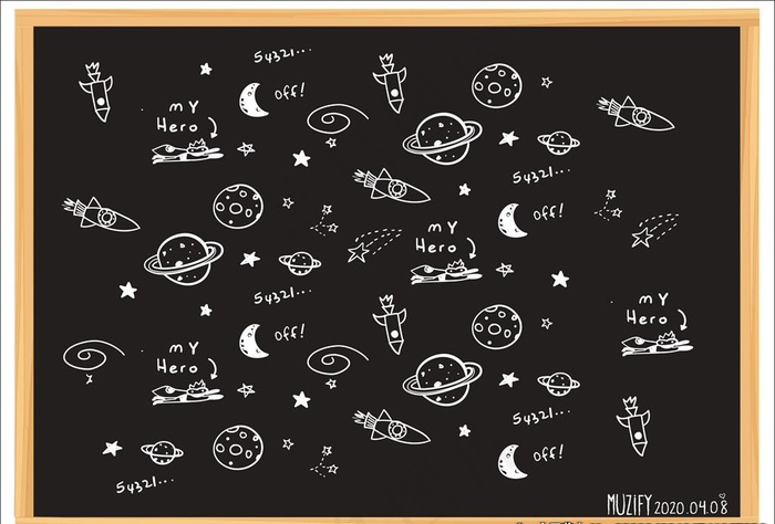 星空涂鸦风粉笔画图片cdr矢量模版下载