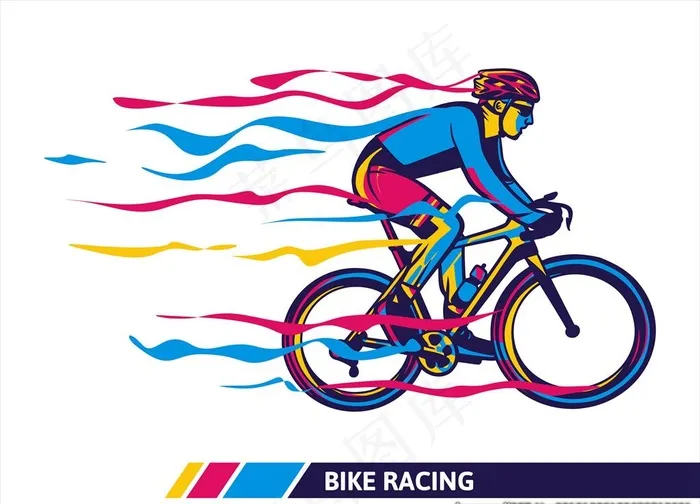 自行车运动比赛插画插图图片