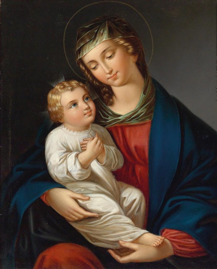 拉斐尔圣母抱子图图片