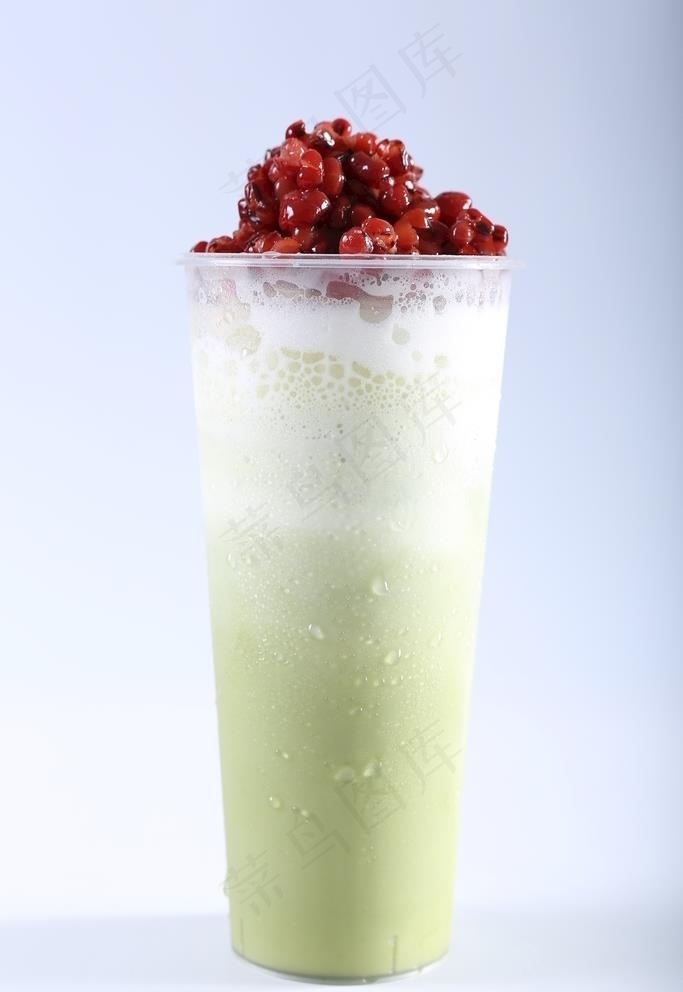 抹茶牛乳红豆图片