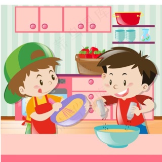 卡通儿童节快乐在做饭的孩子图片