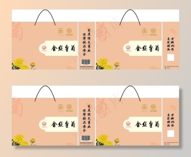 金丝皇菊标签图片cdr矢量模版下载