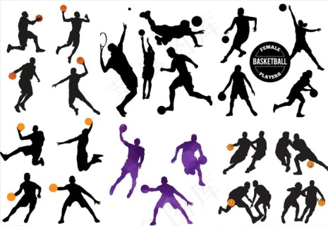 剪影打篮球图片