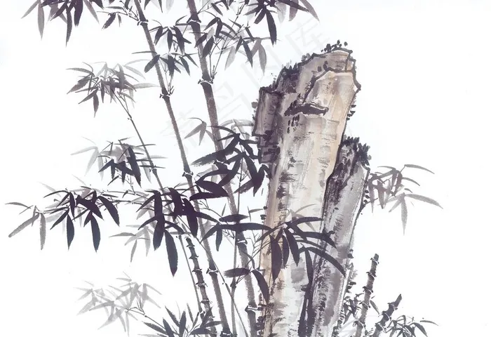 竹国画图片