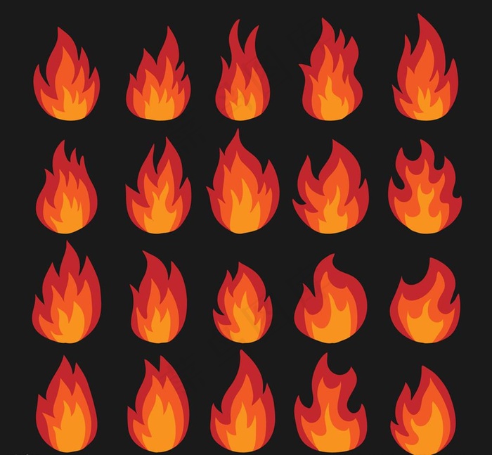 红色火焰设计矢量素材图片ai矢量模版下载