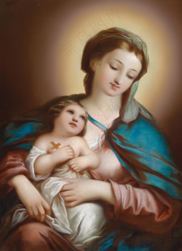 圣母抱圣婴图片